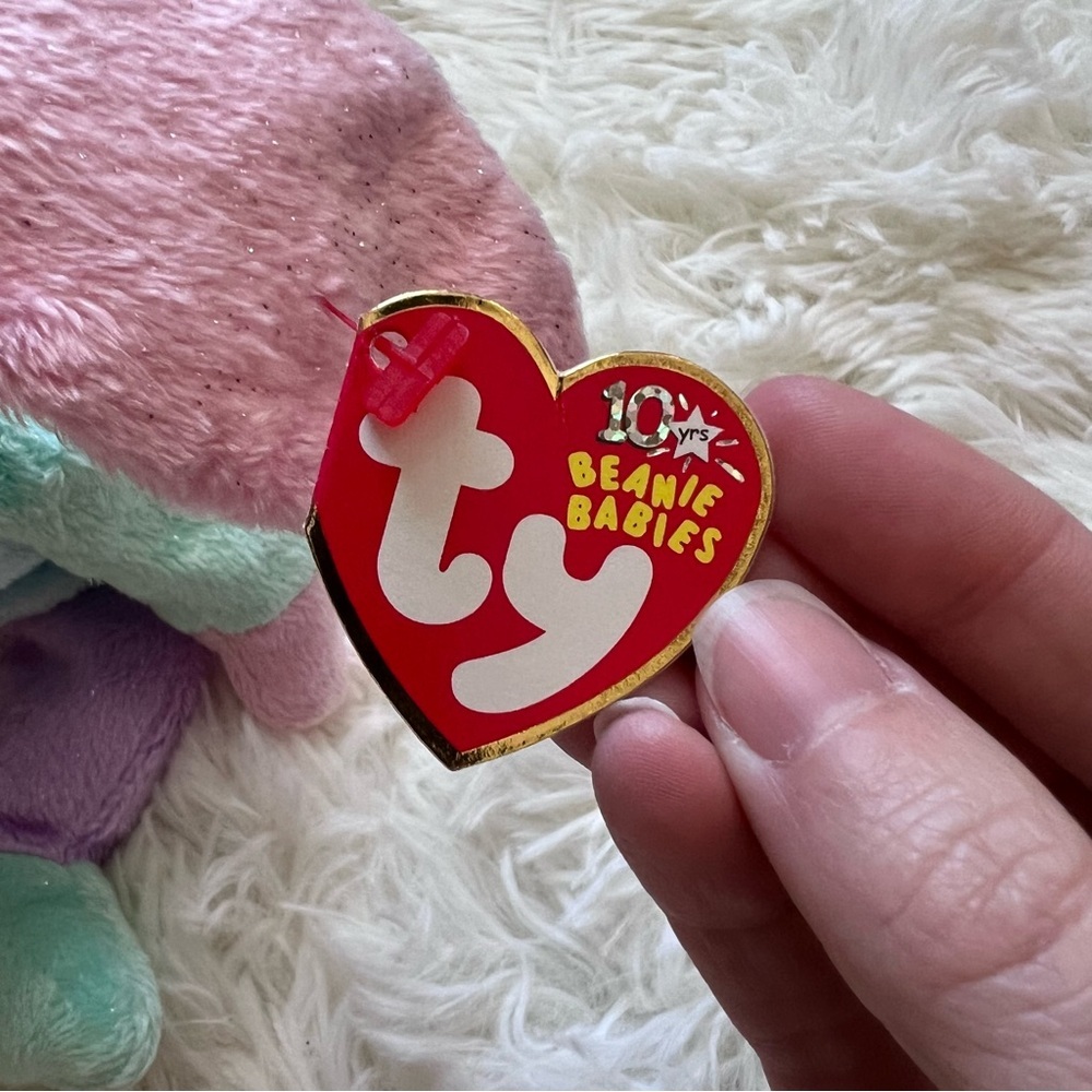 TY Beanie Babies “Dippy” Multicolor Rabbit Plush - Picture 4 of 7